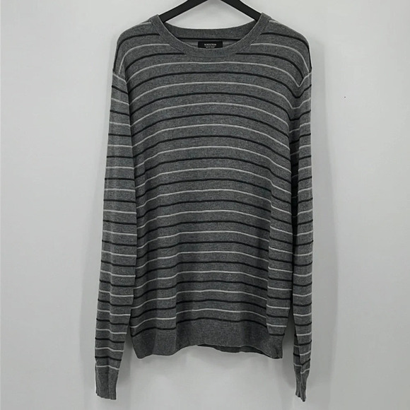 Nordstrom Men's Shop Wool Blend Striped Crewneck Sweater - NWOT - Size 2XL - Picture 1 of 5